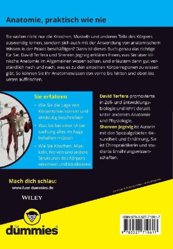 Buchcover und Innenansicht für das Buch: Anatomie für Dummies