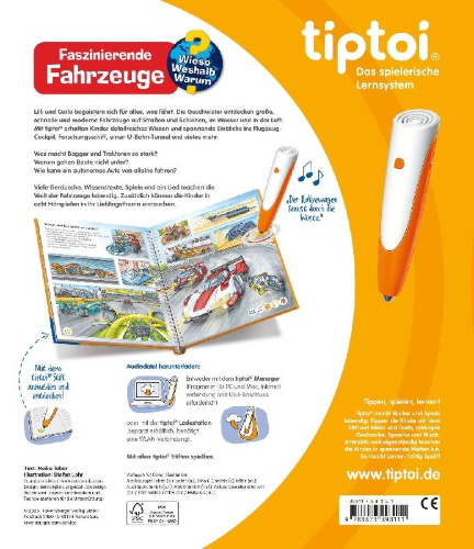 Buchcover und Innenansicht für das Buch: tiptoi® Wieso? Weshalb? Warum? - Faszinierende Fahrzeuge