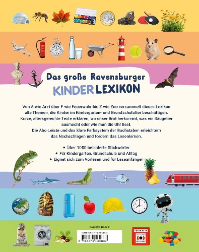Buchcover und Innenansicht für das Buch: Ravensburger Lexika - Das große Ravensburger Kinderlexikon von A bis Z