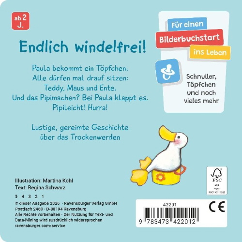 Buchcover und Innenansicht für das Buch: Pipileicht! Mein Töpfchenbuch