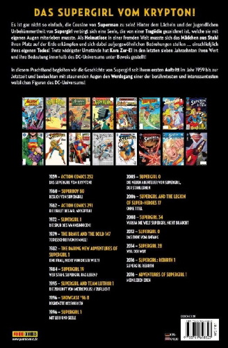 Buchcover und Innenansicht für das Buch: Action Comics #252 III (1959), #291 II (1962); Superboy 80 III (1960); Supergirl #1 (1972), #19 (1984), #1 (1996), #0 (2012), #28 (2014); The Brave and the Bold #147 (1979); The Daring New Adventures Of Supergirl #1 I (1982); Supergirl and Team Luthor #1 (1993); Showcase '96# 8 II (1996); Supergirl: Rebirth #1 (2016); Adventures of Supergirl #1 (2016); Supergirl and the Legion of Super-Heroes #17