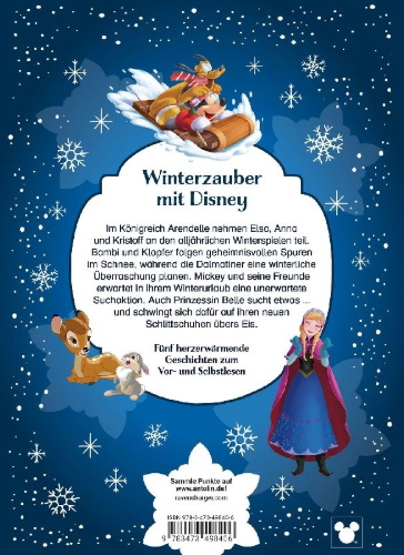 Buchcover und Innenansicht für das Buch: Disney - Wintergeschichten zum Lesenlernen