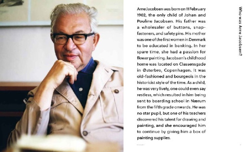 Buchcover und Innenansicht für das Buch: Designeren Arne Jacobsen
