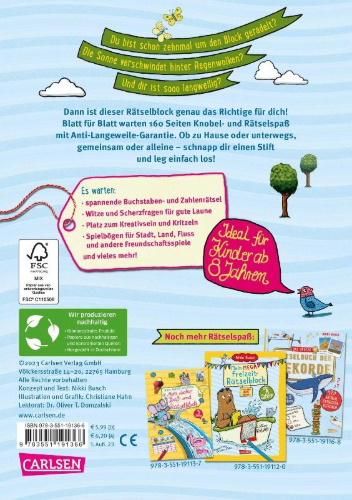 Buchcover und Innenansicht für das Buch: Rätselspaß Grundschule: Mein dicker Spaß- und Rätselblock
