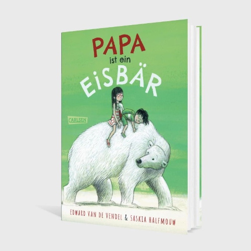 Buchcover und Innenansicht für das Buch: Papa is een ijsbeer