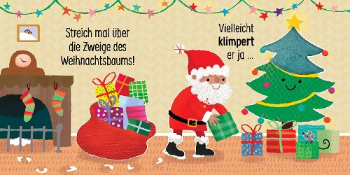 Buchcover und Innenansicht für das Buch: Streicheln und Lauschen: Ich lache, hohoho! Glaubst du nicht? Dann kitzle mich!