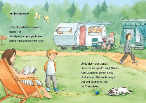 Buchcover und Innenansicht für das Buch: Leselöwen 2. Klasse - Das Geheimnis der Räuberhöhle