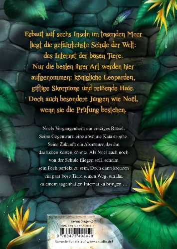 Buchcover und Innenansicht für das Buch: Internat der bösen Tiere, Band 1: Die Prüfung