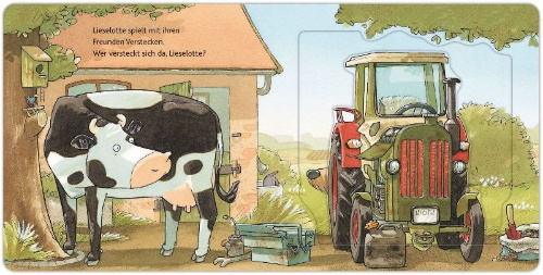 Buchcover und Innenansicht für das Buch: Lieselotte, wer versteckt sich hier?