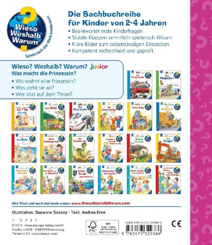 Buchcover und Innenansicht für das Buch: Wieso? Weshalb? Warum? junior, Band 19: Was macht die Prinzessin?