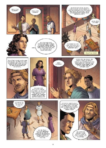 Buchcover und Innenansicht für das Buch: Mythen der Antike: Antigone (Graphic Novel)