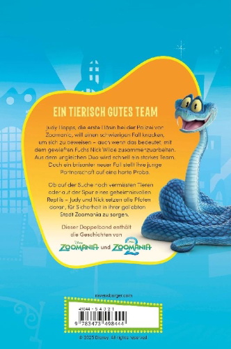 Buchcover und Innenansicht für das Buch: Disney Zoomania - Die offiziellen Romane zu Zoomania und Zoomania 2