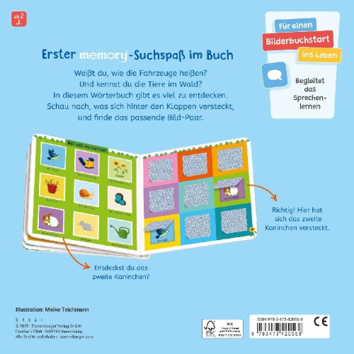 Buchcover und Innenansicht für das Buch: Mein erstes memory® Spielbuch