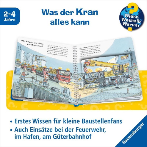 Buchcover und Innenansicht für das Buch: Wieso? Weshalb? Warum? junior, Band 81 - Der Kran