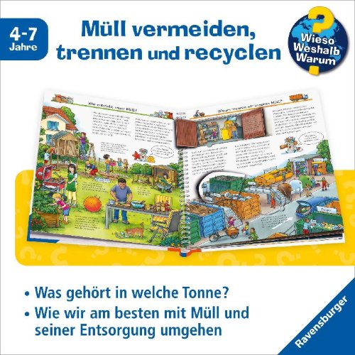 Buchcover und Innenansicht für das Buch: Wieso? Weshalb? Warum?, Band 74: Rund um den Müll