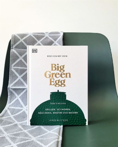 Buchcover und Innenansicht für das Buch: Kochen mit dem Big Green Egg