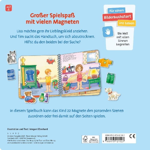 Buchcover und Innenansicht für das Buch: Mein großes Magnetbuch - Was gehört wohin?