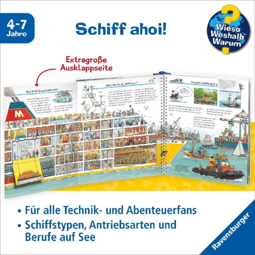 Buchcover und Innenansicht für das Buch: Wieso? Weshalb? Warum?, Band 56: Alles über Schiffe