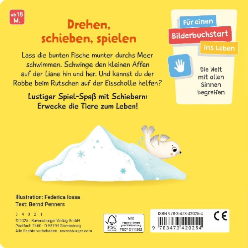 Buchcover und Innenansicht für das Buch: Mein Schiebe-Mitmachbuch - Wilde Tiere