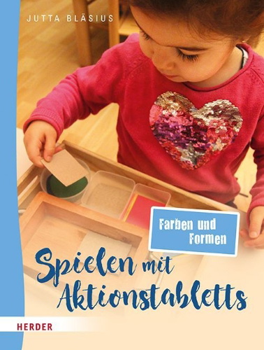 Buchcover und Innenansicht für das Buch: Spielen mit Aktionstabletts: Farben und Formen