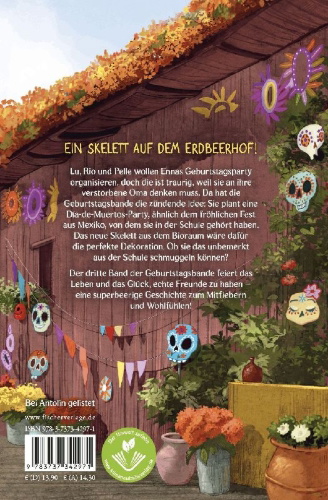 Buchcover und Innenansicht für das Buch: Die Geburtstagsbande. Ein Fest für alle!