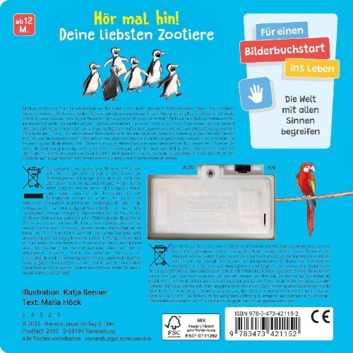 Buchcover und Innenansicht für das Buch: Hör mal hin - Wer brüllt hier? Im Zoo