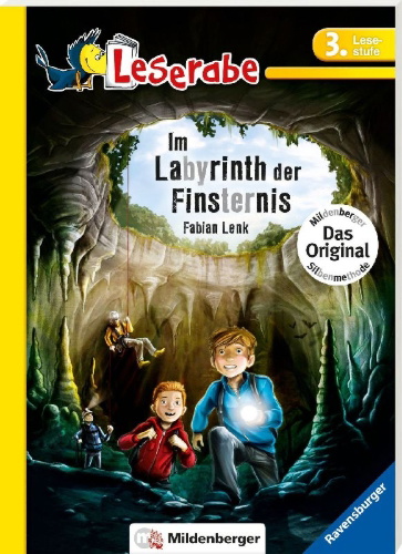 Buchcover und Innenansicht für das Buch: Im Labyrinth der Finsternis - Leserabe 3. Klasse - Erstlesebuch für Kinder ab 8 Jahren