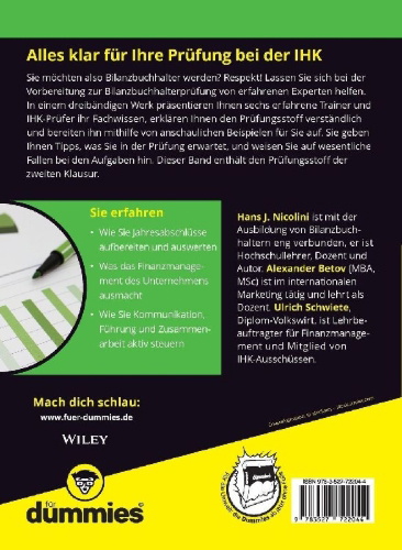 Buchcover und Innenansicht für das Buch: Bilanzbuchhalter-Prüfung Band II für Dummies