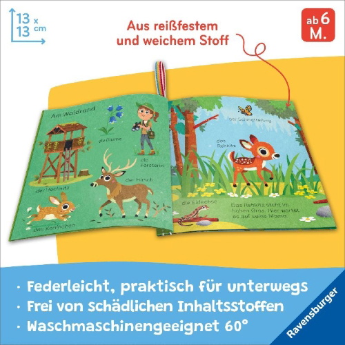Buchcover und Innenansicht für das Buch: Mein Knuddel-Knautsch-Buch - Im Wald