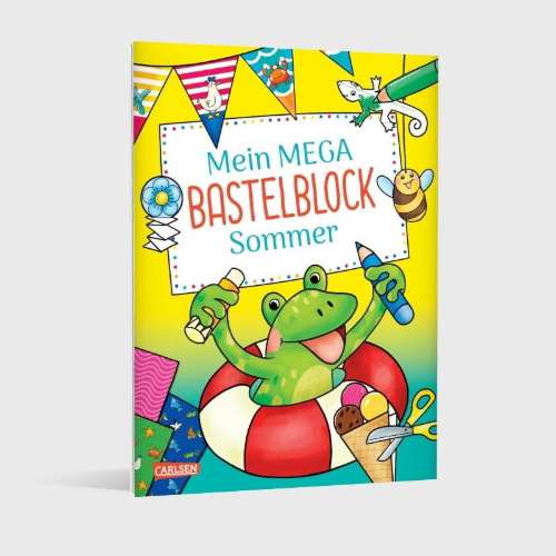 Buchcover und Innenansicht für das Buch: Mein MEGA Bastelblock: Sommer