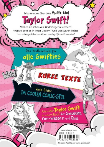 Buchcover und Innenansicht für das Buch: Kiel, A: Pop-Stars. Alles über Taylor Swift. Vom Gesangs-Tal