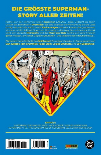 Buchcover und Innenansicht für das Buch: Superman: The Man of Steel 18-19; Justice League America 69: Superman 74-75; The Adventures of Superman 497; Action Comics 684