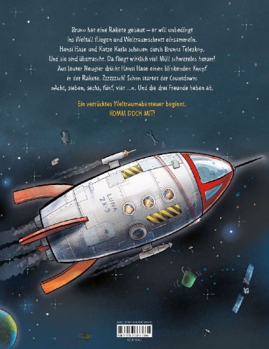 Buchcover und Innenansicht für das Buch: Die verrückteste Mondrakete der Welt