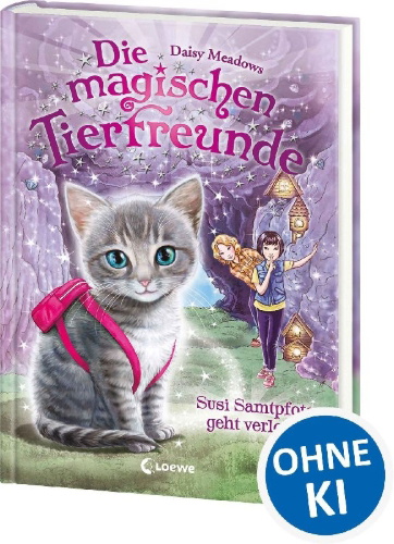 Buchcover und Innenansicht für das Buch: Die magischen Tierfreunde - Susi Samtpfote geht verloren