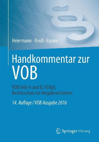 Buchcover und Innenansicht für das Buch: Handkommentar zur VOB
