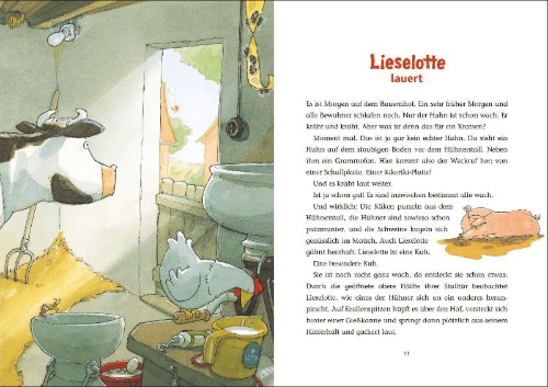 Buchcover und Innenansicht für das Buch: Lieselotte - Ein Bauernhof voller Abenteuer