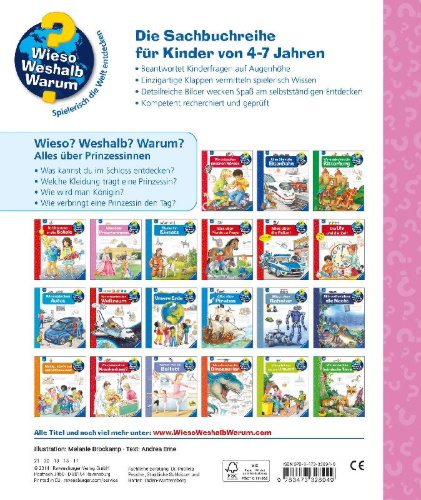Buchcover und Innenansicht für das Buch: Wieso? Weshalb? Warum?, Band 15: Alles über Prinzessinnen