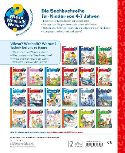 Buchcover und Innenansicht für das Buch: Wieso? Weshalb? Warum?, Band 24: Technik bei uns zu Hause