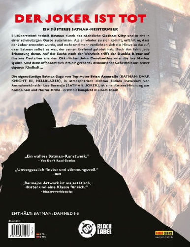 Buchcover und Innenansicht für das Buch: Batman: Damned