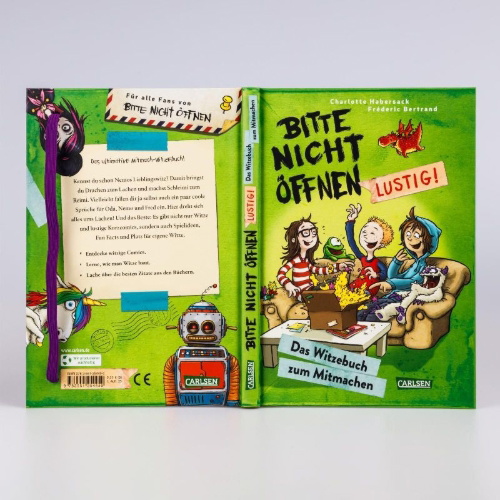 Buchcover und Innenansicht für das Buch: Bitte nicht öffnen: Lustig!