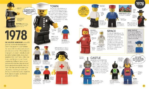 Buchcover und Innenansicht für das Buch: LEGO® Minifiguren Die offizielle Geschichte