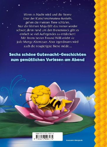 Buchcover und Innenansicht für das Buch: Die Biene Maja: Die schönsten Gutenachtgeschichten