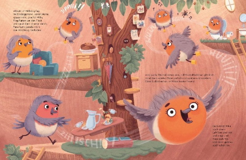 Buchcover und Innenansicht für das Buch: Das Krawallkehlchen