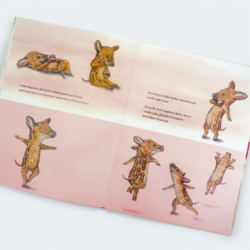 Buchcover und Innenansicht für das Buch: Das kleine Wildschwein und die Krähen