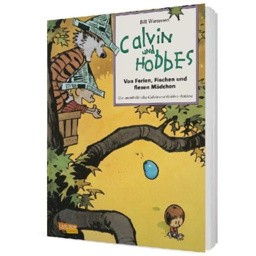 Buchcover und Innenansicht für das Buch: Calvin & Hobbes - Von Ferien, Fischen und fiesen Mädchen - Sammelband 03