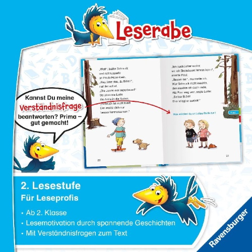 Buchcover und Innenansicht für das Buch: Leserabe 2. Lesestufe - Die Waschbären-Bande