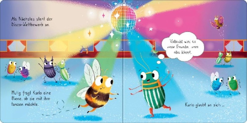 Buchcover und Innenansicht für das Buch: Käfergeschichten: Karlo Käfer wünscht sich einen Freund