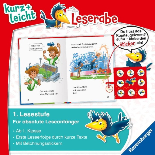 Buchcover und Innenansicht für das Buch: Leserabe 1. Lesestufe Kurz und leicht - Tonis magisches Fußball-Trikot