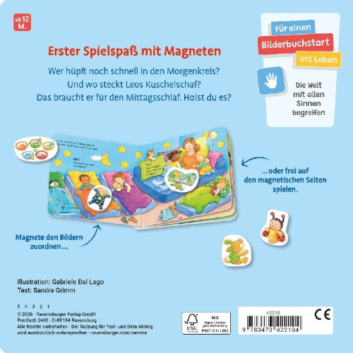 Buchcover und Innenansicht für das Buch: Mein erstes Magnetbuch - Was machen wir in der Kita?