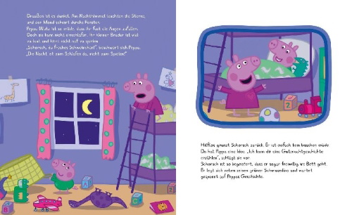 Buchcover und Innenansicht für das Buch: Peppa Pig: Peppas Gutenachtgeschichte